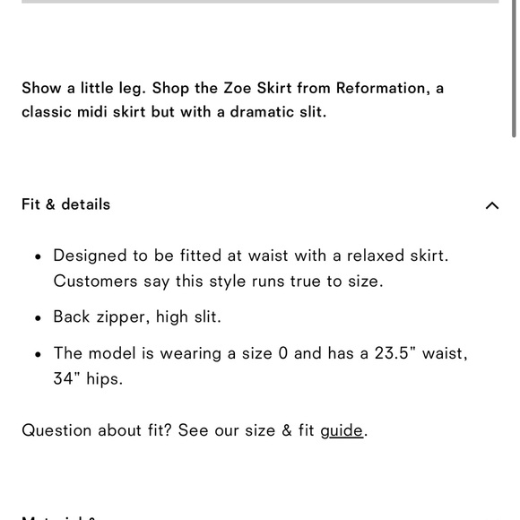 Reformation Zoe Skirt last tango - size 2 NWT - Picture 10 of 11